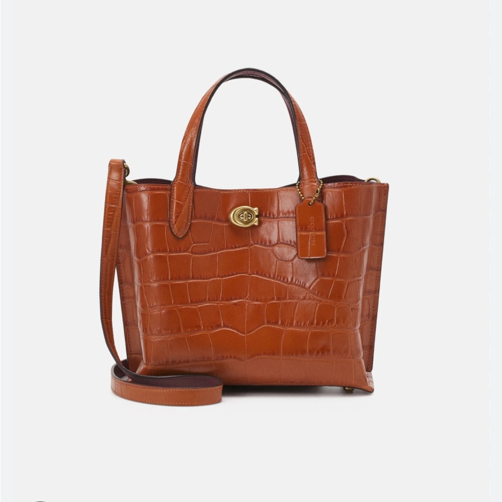 NWOT Coach willow tote in brass/ginger